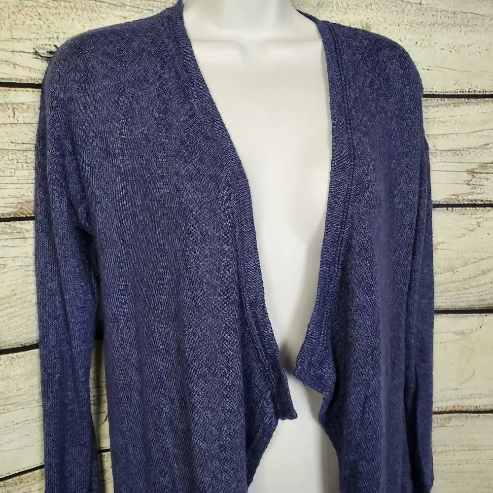 American Eagle S Navy Blue Lightweight Drape Cardigan Open Front Ribbed Knit USA